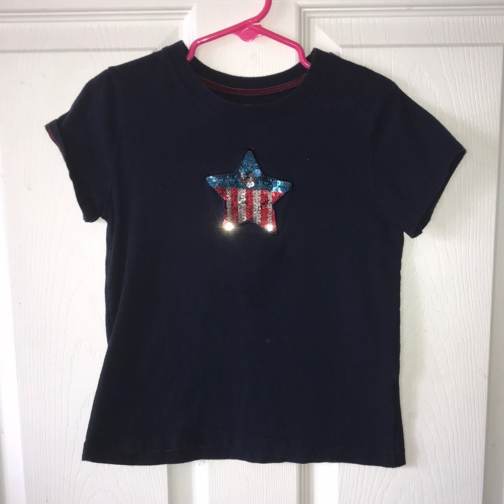 ❤️ Faded Glory T-Shirt w/Sequined Star -Size 6/6X